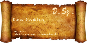 Duca Szabina névjegykártya